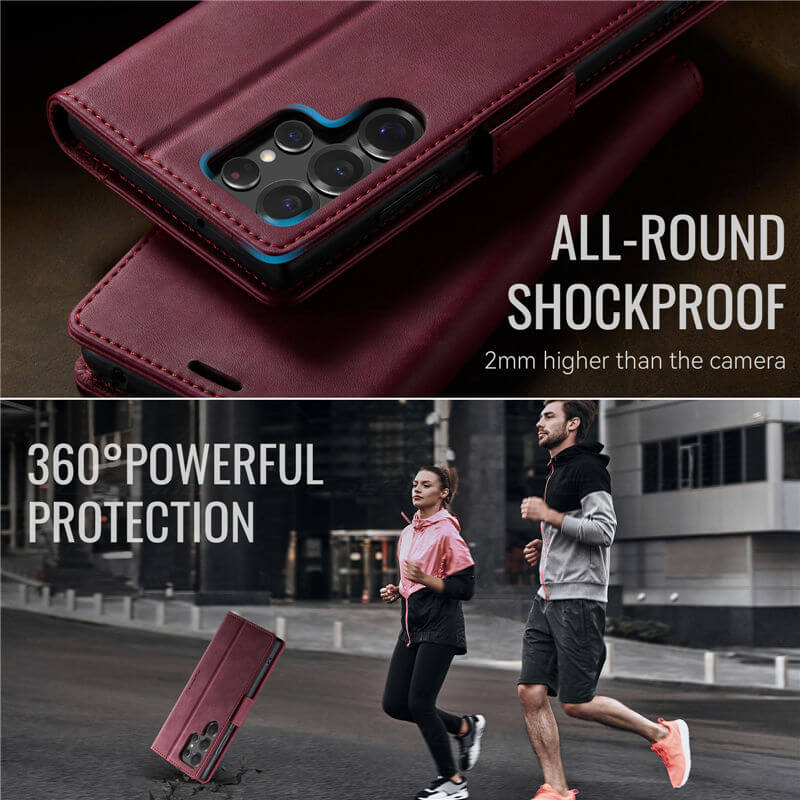 CaseMe Samsung Galaxy S22 Ultra Magnetic Wallet Case with RFID Blocking