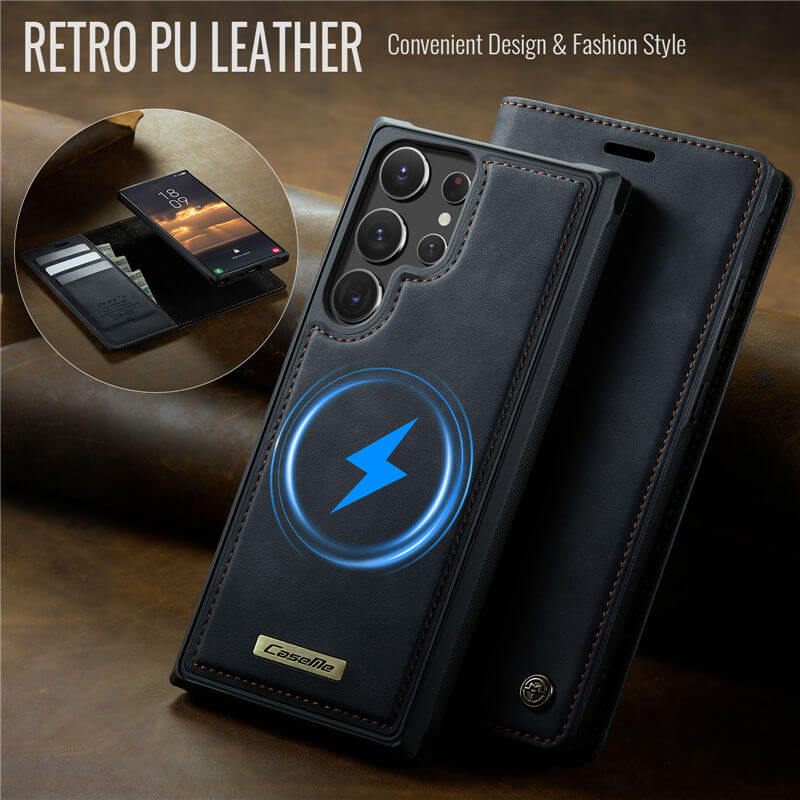 CaseMe Samsung Galaxy S22 Ultra 2-in-1 Magnetic Wallet Case