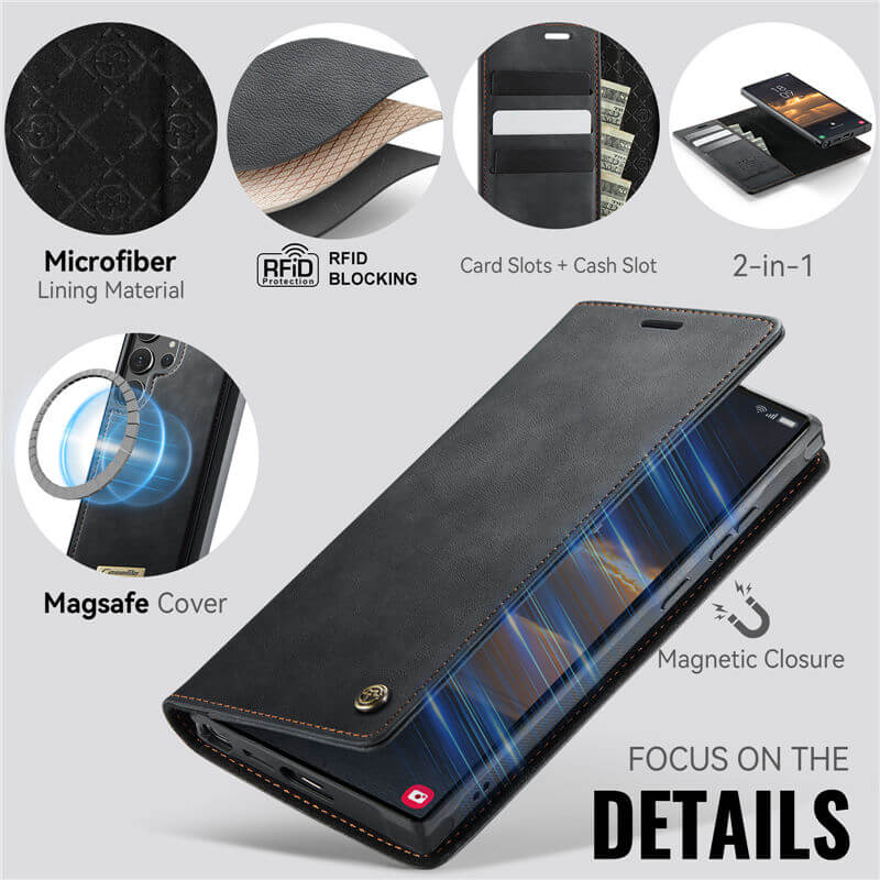 CaseMe Samsung Galaxy S22 Ultra 2-in-1 Magnetic Wallet Case