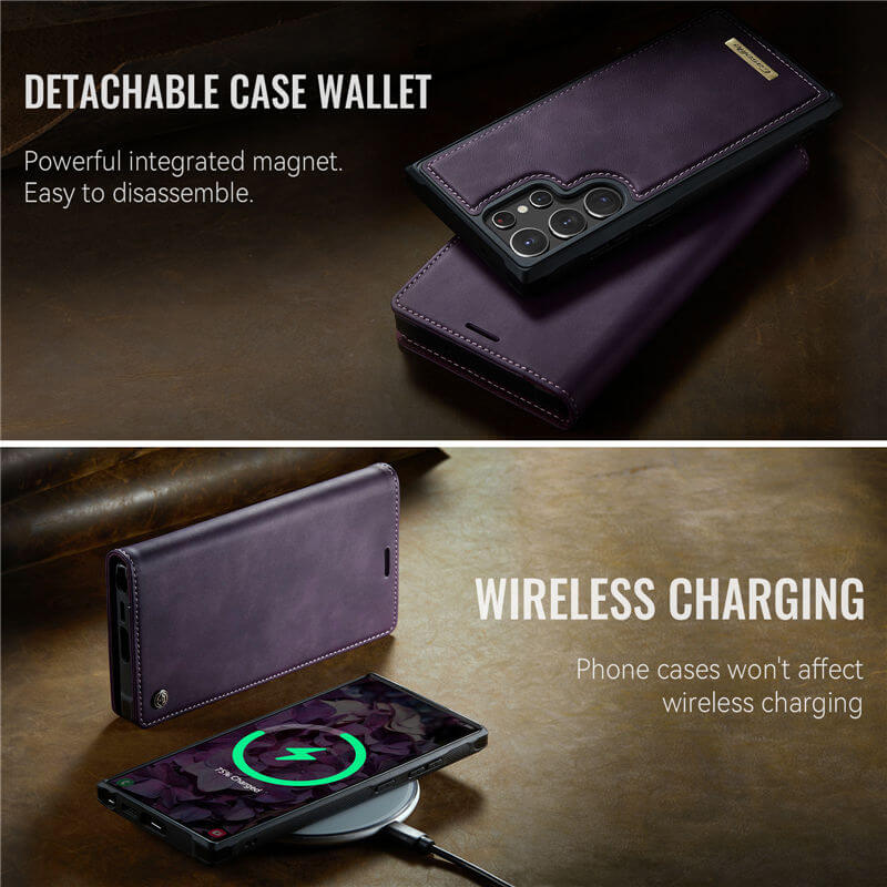 CaseMe Samsung Galaxy S22 Ultra 2-in-1 Magnetic Wallet Case