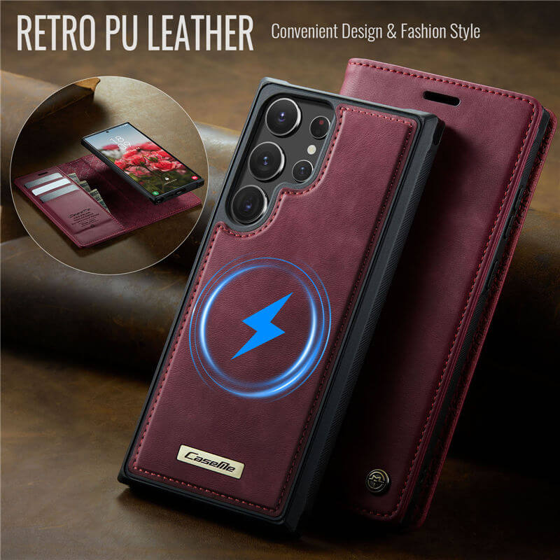 CaseMe Samsung Galaxy S22 Ultra 2-in-1 Magnetic Wallet Case