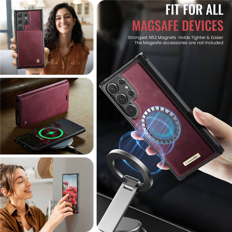 CaseMe Samsung Galaxy S22 Ultra 2-in-1 Magnetic Wallet Case