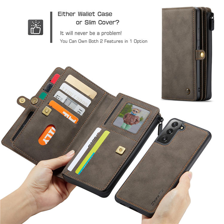 CaseMe Samsung Galaxy S22 Plus MultiFunctional Wallet Case Coffee