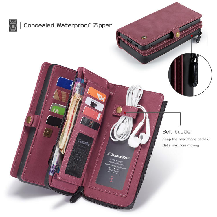 CaseMe Samsung Galaxy S22 Plus MultiFunctional Wallet Case Red