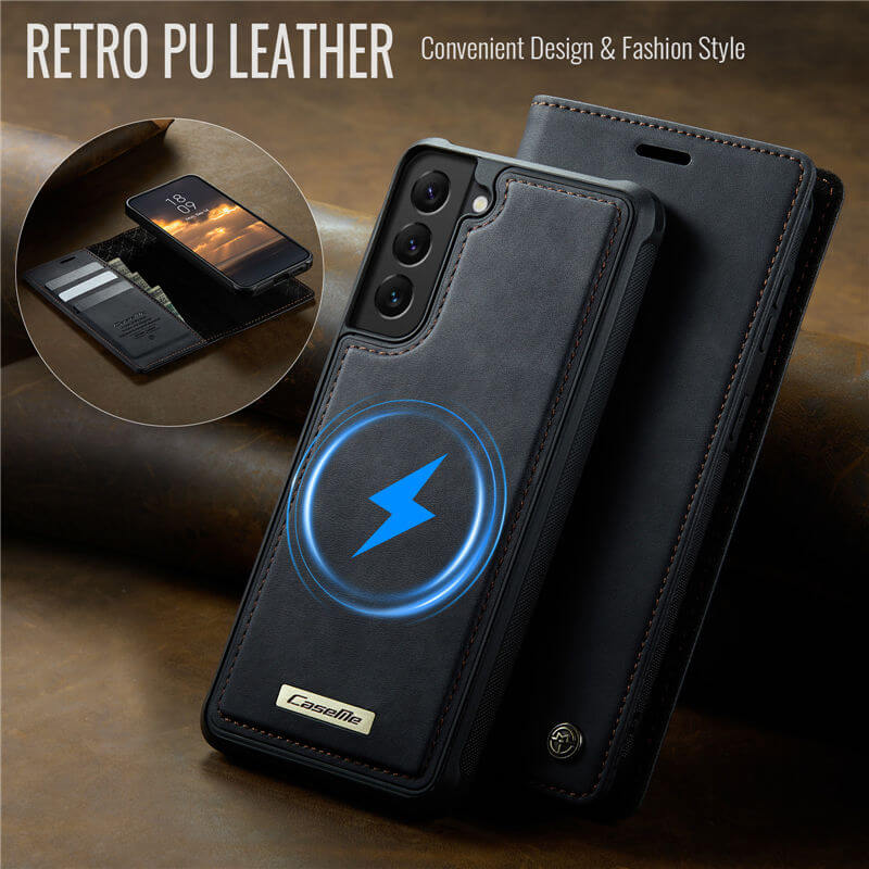 CaseMe Samsung Galaxy S22 2-in-1 Magnetic Wallet Case