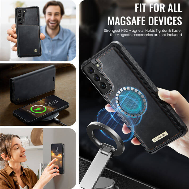 CaseMe Samsung Galaxy S22 2-in-1 Magnetic Wallet Case