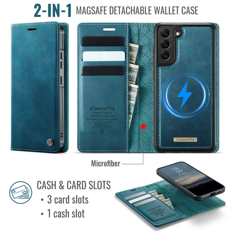 CaseMe Samsung Galaxy S22 2-in-1 Magnetic Wallet Case