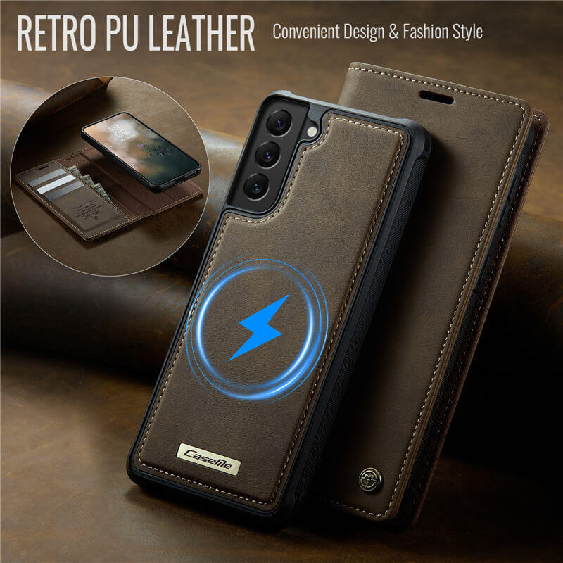 CaseMe Samsung Galaxy S22 Plus 2-in-1 Magnetic Wallet Case