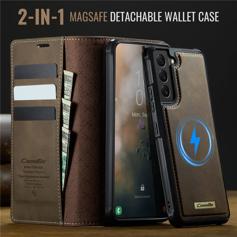 CaseMe Samsung Galaxy S22 Plus 2-in-1 Magnetic Wallet Case