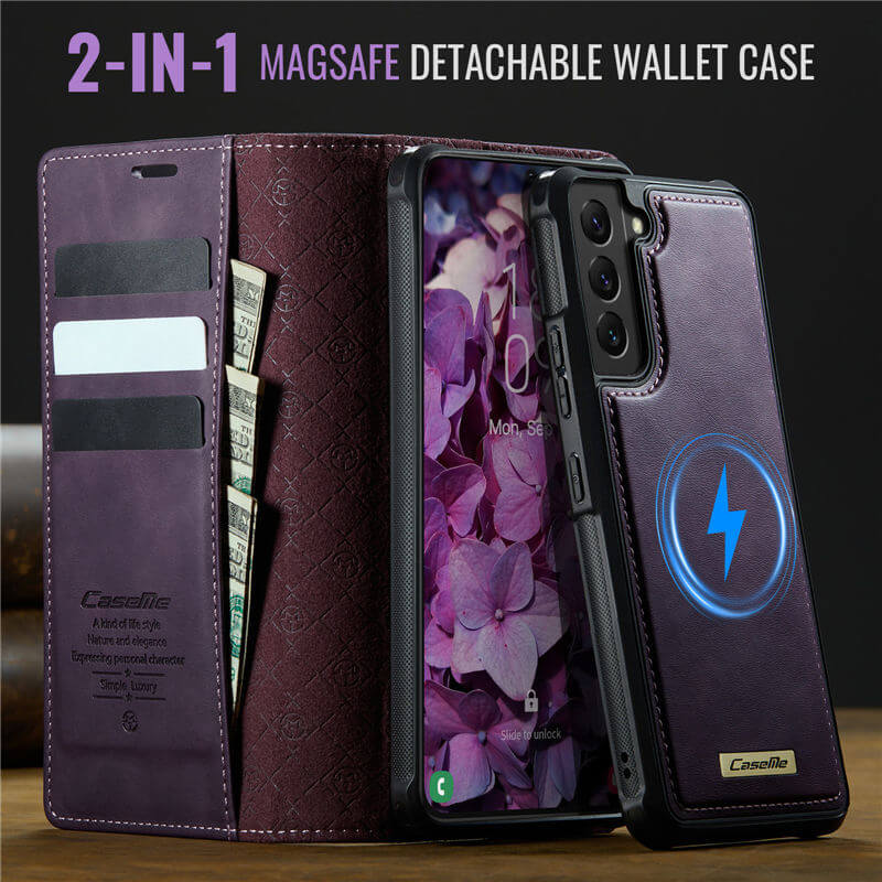 CaseMe Samsung Galaxy S22 2-in-1 Magnetic Wallet Case