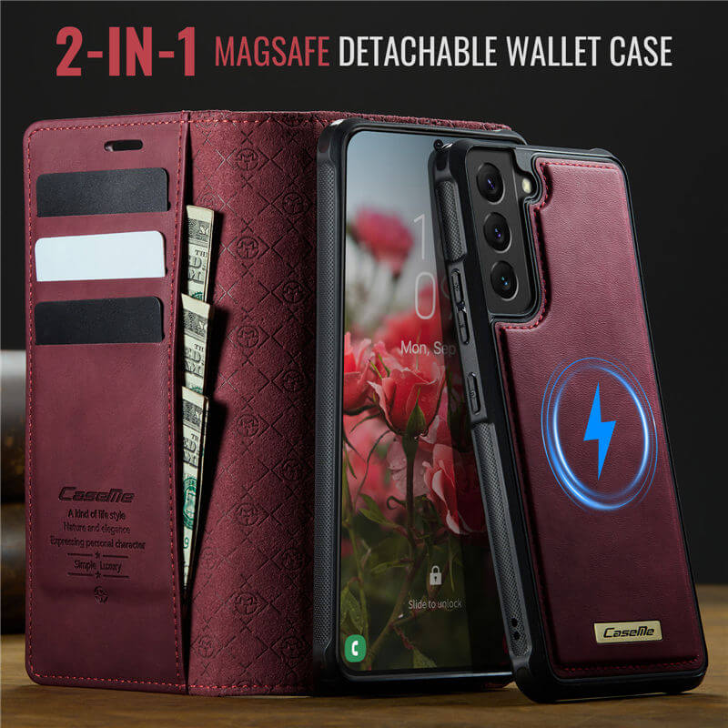 CaseMe Samsung Galaxy S22 2-in-1 Magnetic Wallet Case