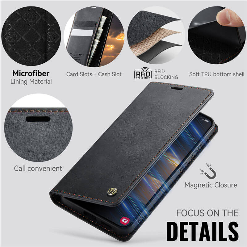 CaseMe Samsung Galaxy S23 FE Magnetic Wallet Case with RFID Blocking