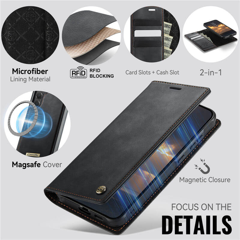 CaseMe Samsung Galaxy S23 FE 2-in-1 Magnetic Wallet Case