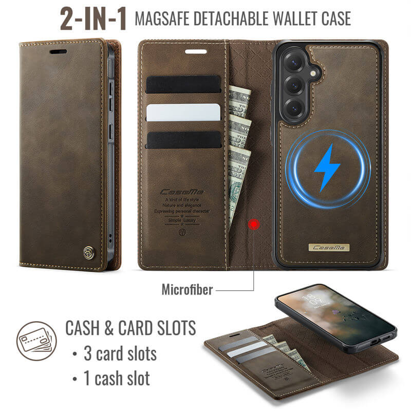 CaseMe Samsung Galaxy S23 FE 2-in-1 Magnetic Wallet Case