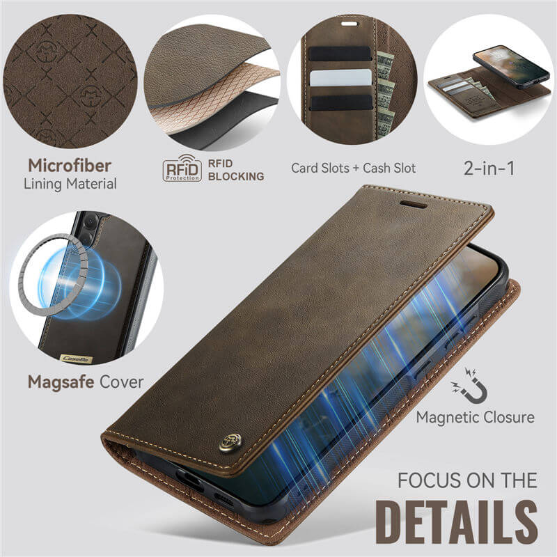 CaseMe Samsung Galaxy S23 FE 2-in-1 Magnetic Wallet Case