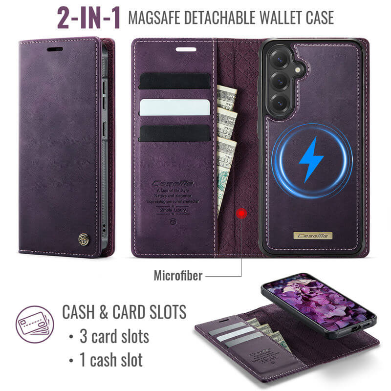 CaseMe Samsung Galaxy S23 FE 2-in-1 Magnetic Wallet Case