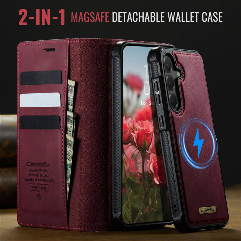 CaseMe Samsung Galaxy S23 FE 2-in-1 Magnetic Wallet Case