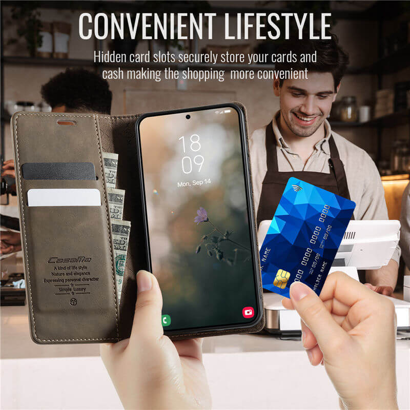 CaseMe Samsung Galaxy S23 Plus Magnetic Wallet Case with RFID Blocking
