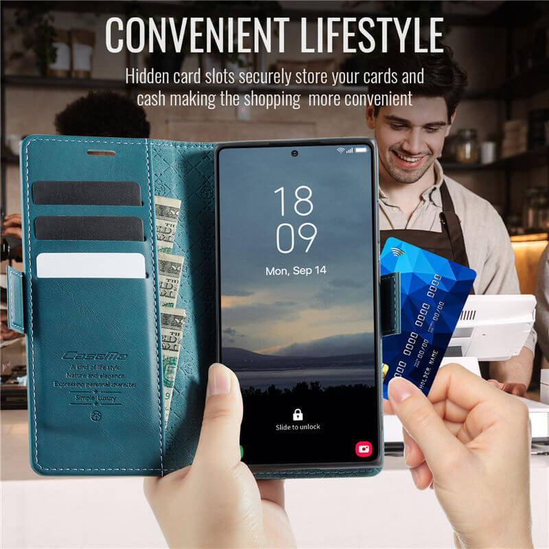 CaseMe Samsung Galaxy S23 Ultra Magnetic Wallet Case with RFID Blocking