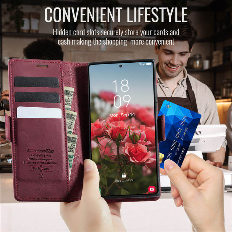 CaseMe Samsung Galaxy S23 Ultra Magnetic Wallet Case with RFID Blocking