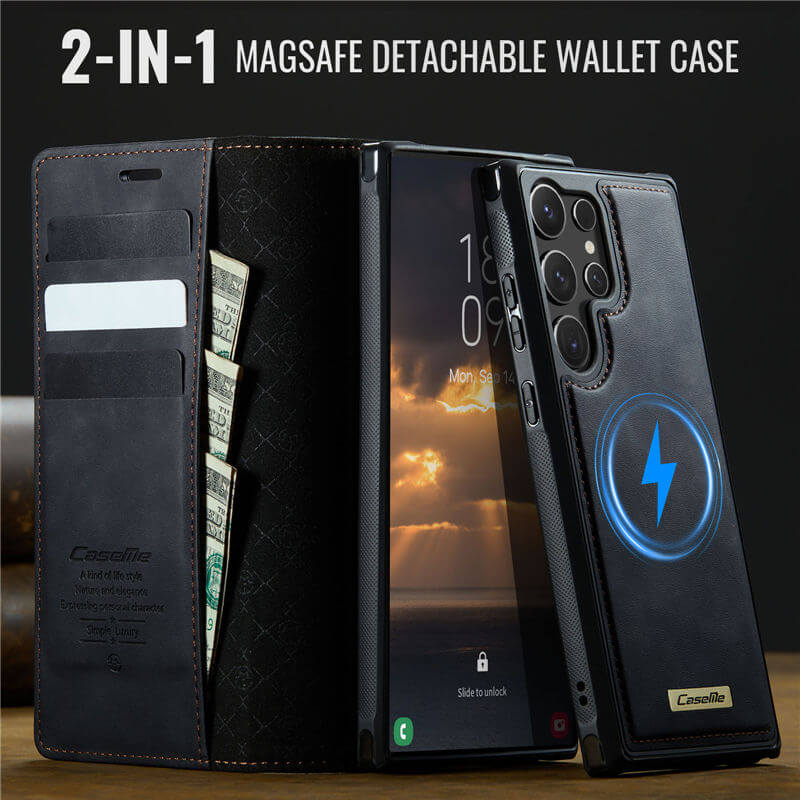 CaseMe Samsung Galaxy S23 Ultra 2-in-1 Magnetic Wallet Case