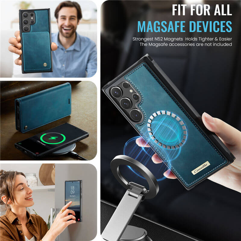 CaseMe Samsung Galaxy S23 Ultra 2-in-1 Magnetic Wallet Case