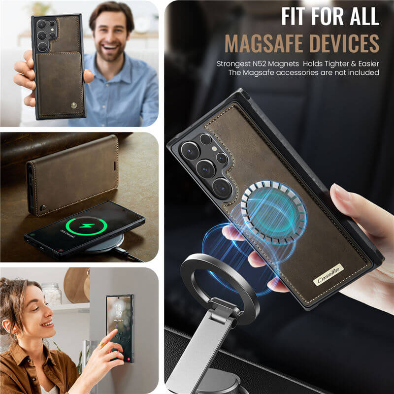 CaseMe Samsung Galaxy S23 Ultra 2-in-1 Magnetic Wallet Case