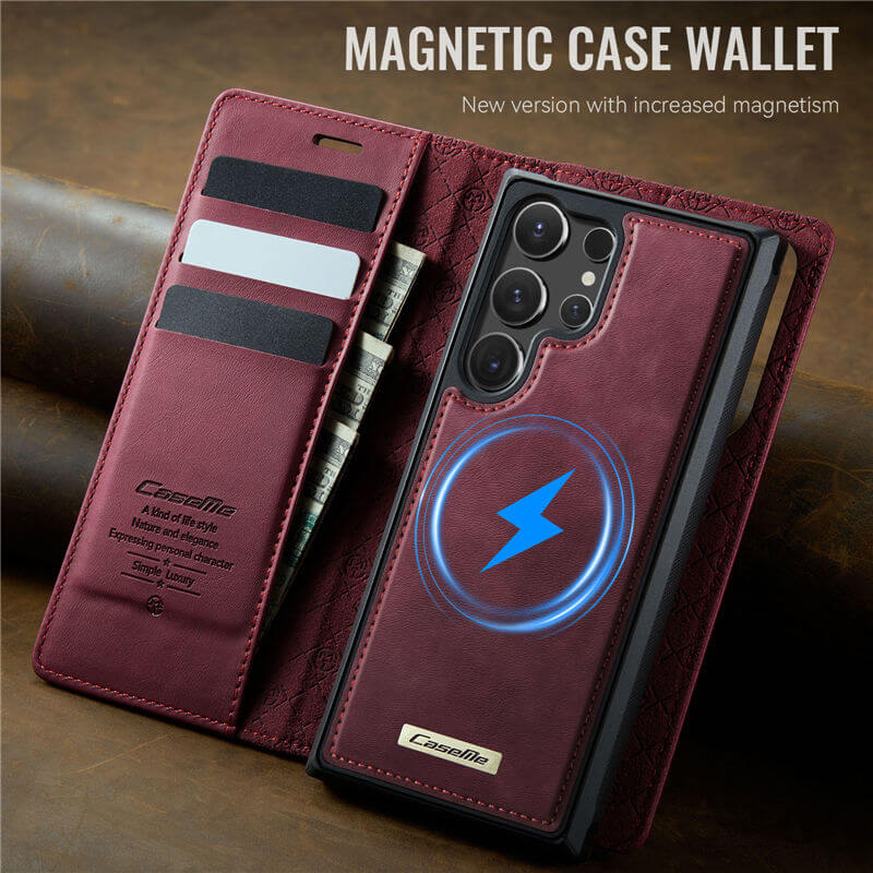 CaseMe Samsung Galaxy S23 Ultra 2-in-1 Magnetic Wallet Case