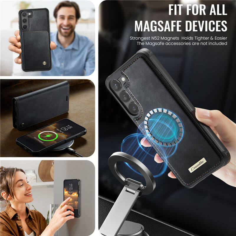 CaseMe Samsung Galaxy S23 Plus 2-in-1 Magnetic Wallet Case