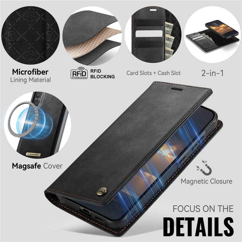 CaseMe Samsung Galaxy S23 Plus 2-in-1 Magnetic Wallet Case
