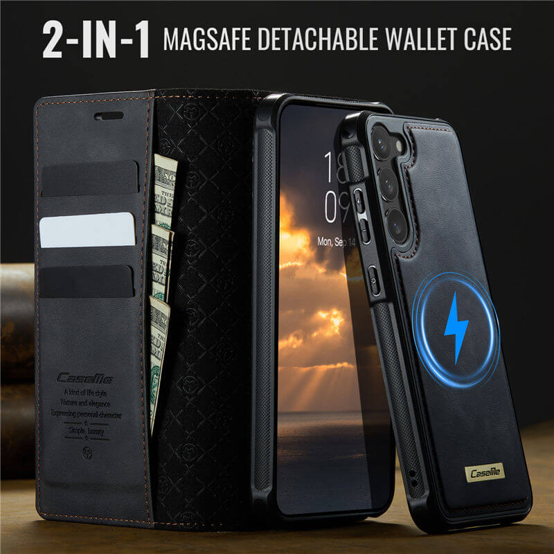 CaseMe Samsung Galaxy S23 Plus 2-in-1 Magnetic Wallet Case