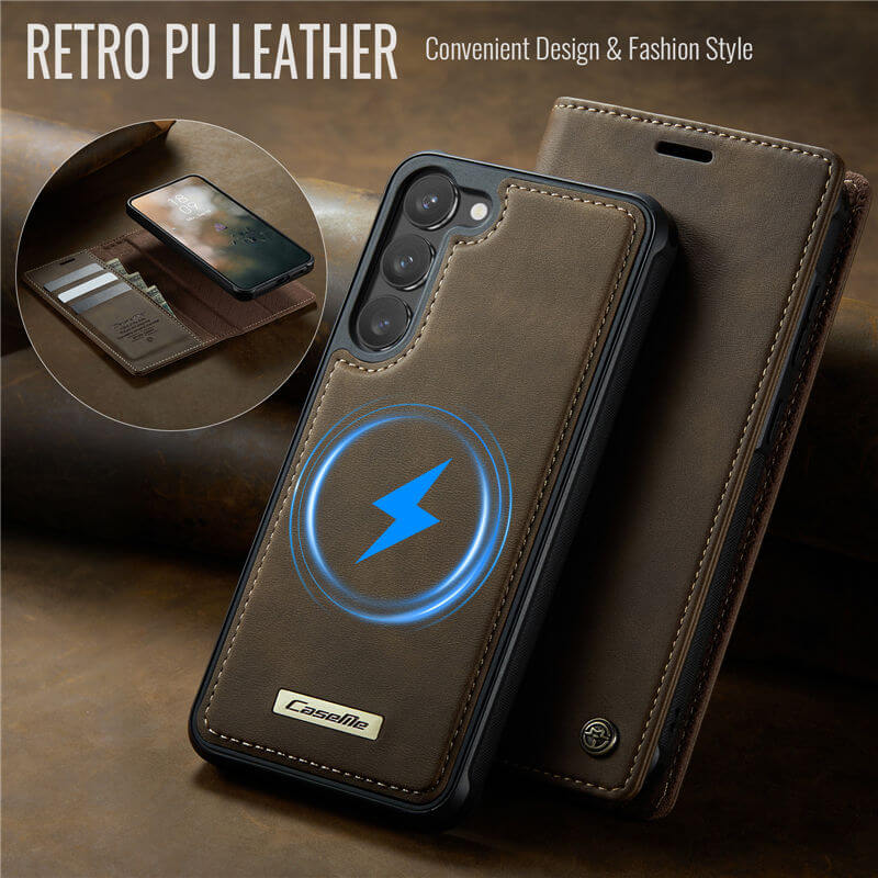 CaseMe Samsung Galaxy S23 Plus 2-in-1 Magnetic Wallet Case