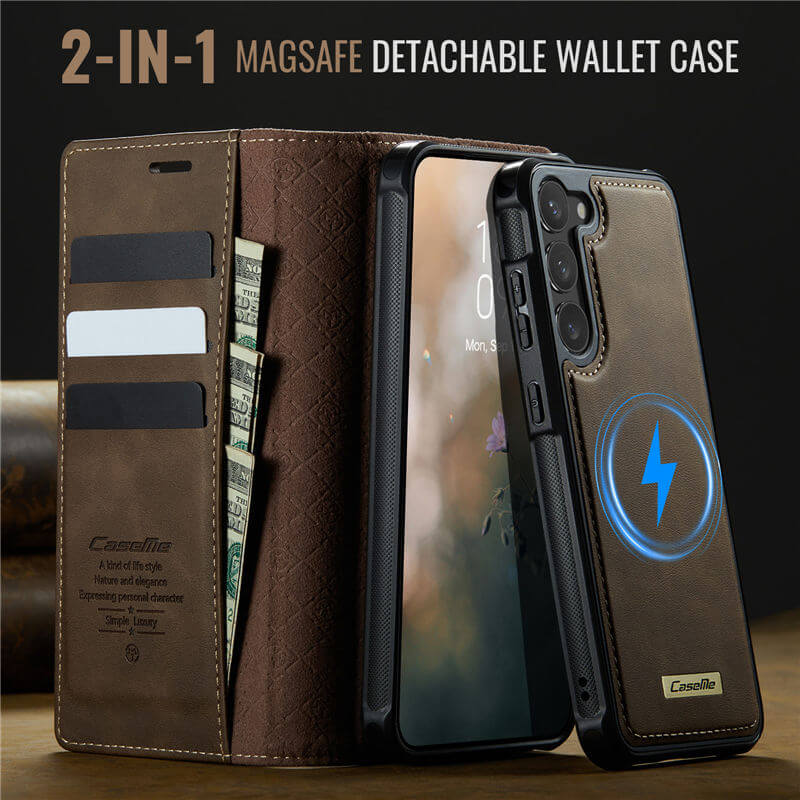 CaseMe Samsung Galaxy S23 Plus 2-in-1 Magnetic Wallet Case