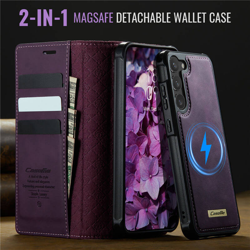 CaseMe Samsung Galaxy S23 Plus 2-in-1 Magnetic Wallet Case