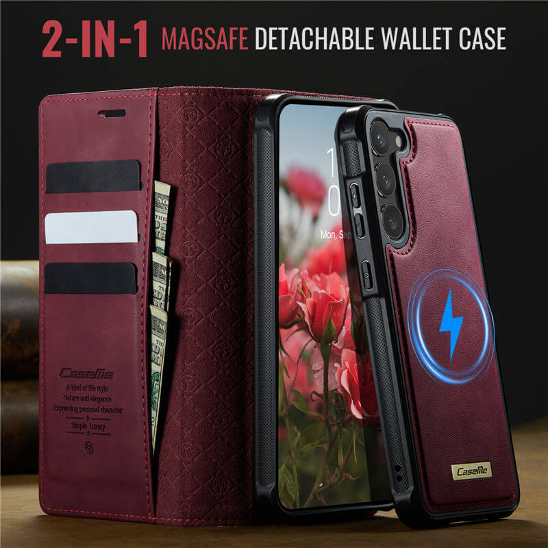 CaseMe Samsung Galaxy S23 Plus 2-in-1 Magnetic Wallet Case