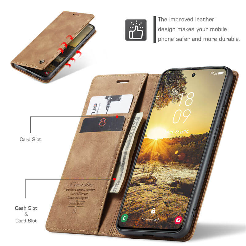 CaseMe Samsung Galaxy S24 FE Wallet Suede Leather Case