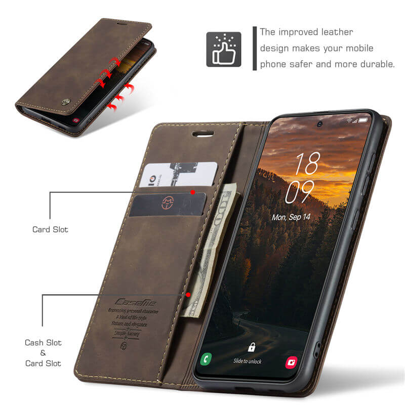 CaseMe Samsung Galaxy S24 FE Wallet Suede Leather Case