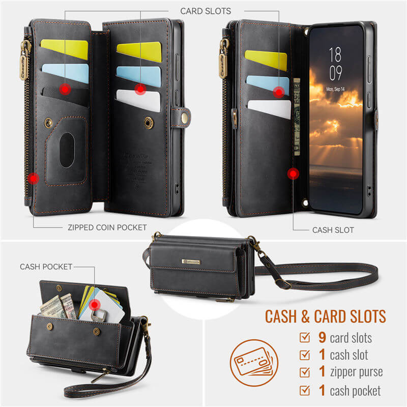 CaseMe Samsung Galaxy S24 FE Crossbody Wallet Case