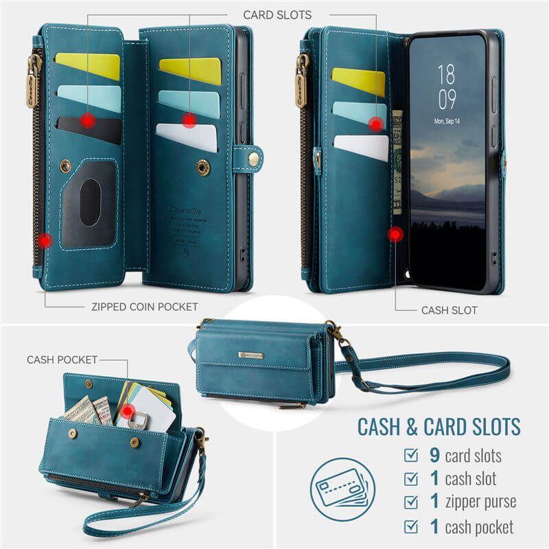 CaseMe Samsung Galaxy S25 Crossbody Wallet Case