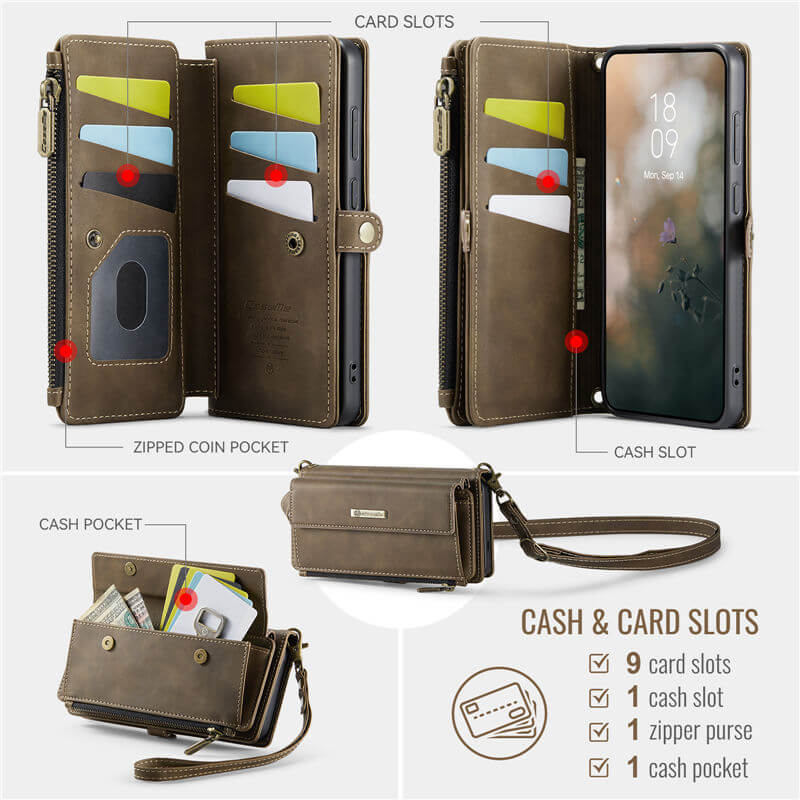 CaseMe Samsung Galaxy S24 FE Crossbody Wallet Case