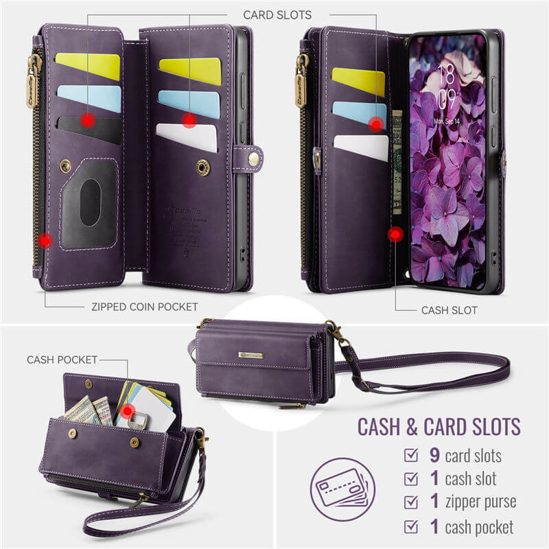 CaseMe Samsung Galaxy S25 Plus Crossbody Wallet Case