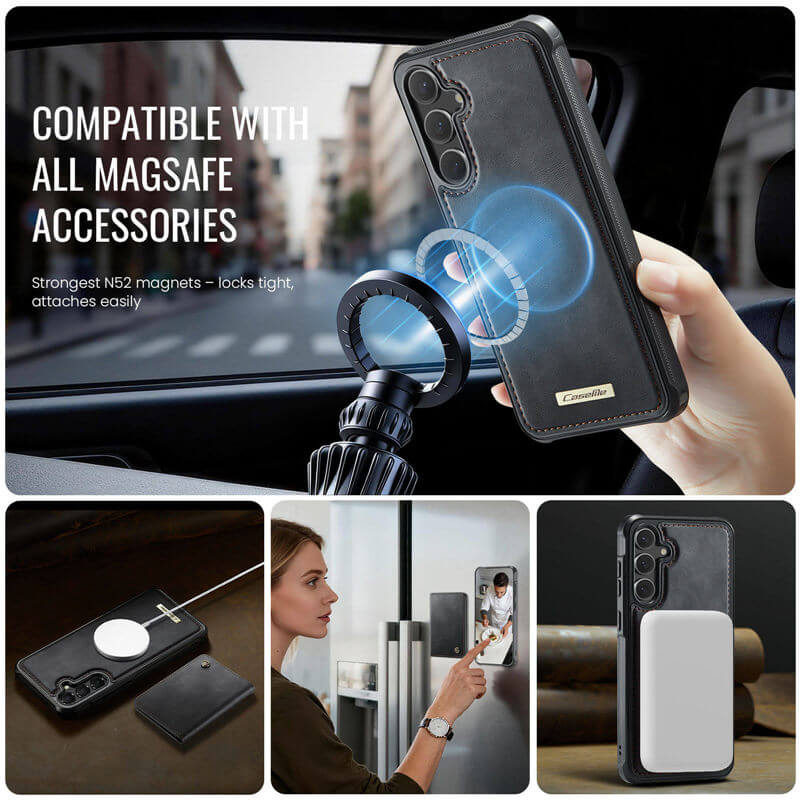 CaseMe Samsung Galaxy S24 FE 2-in-1 Detachable Magnetic Wallet Case