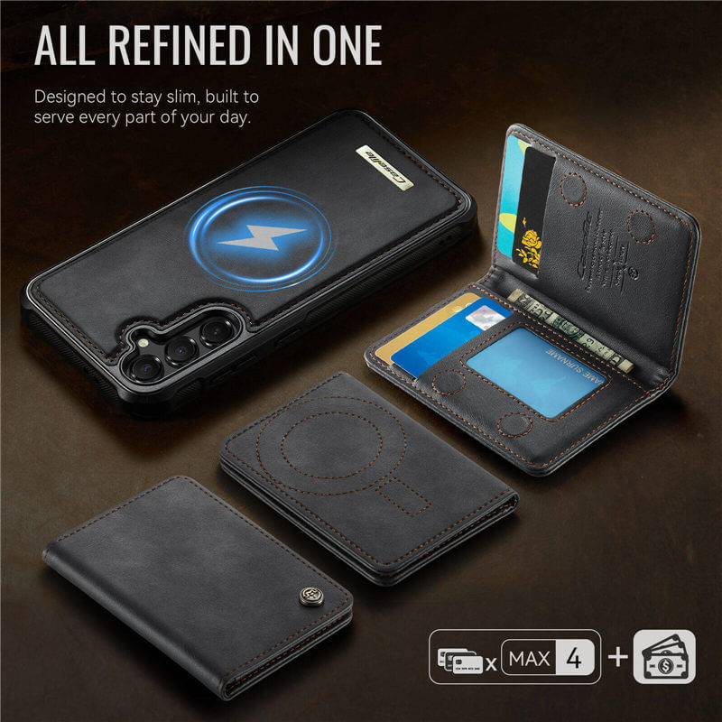CaseMe Samsung Galaxy S24 FE 2-in-1 Detachable Magnetic Wallet Case