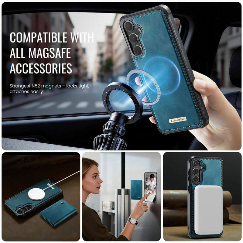 CaseMe Samsung Galaxy S24 FE 2-in-1 Detachable Magnetic Wallet Case