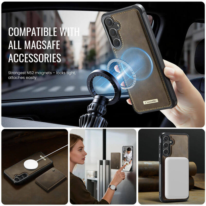 CaseMe Samsung Galaxy S24 FE 2-in-1 Detachable Magnetic Wallet Case