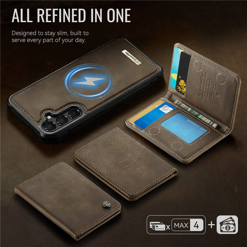 CaseMe Samsung Galaxy S24 FE 2-in-1 Detachable Magnetic Wallet Case