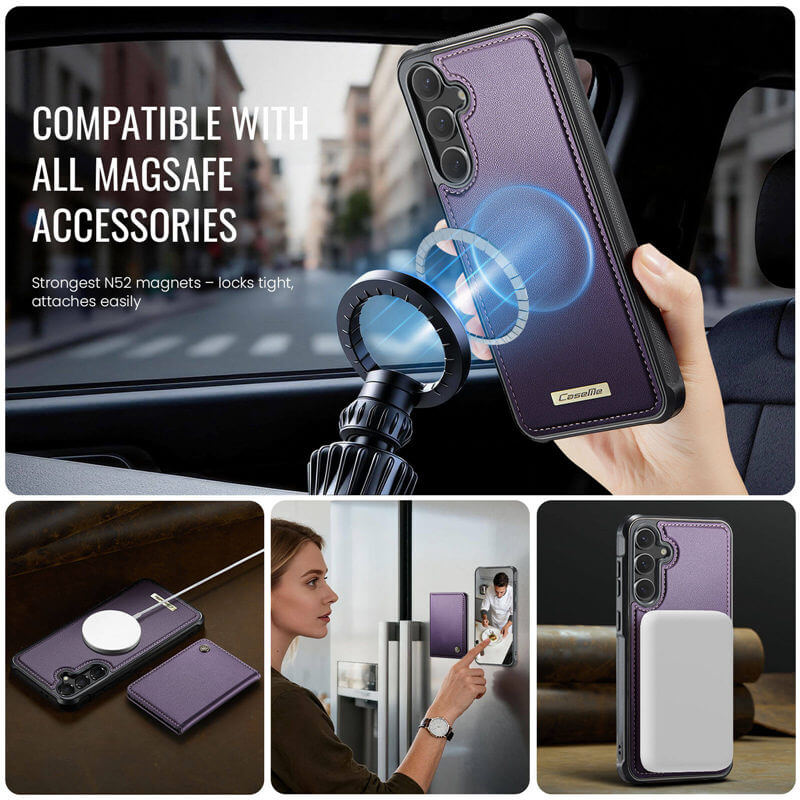 CaseMe Samsung Galaxy S24 FE 2-in-1 Detachable Magnetic Wallet Case