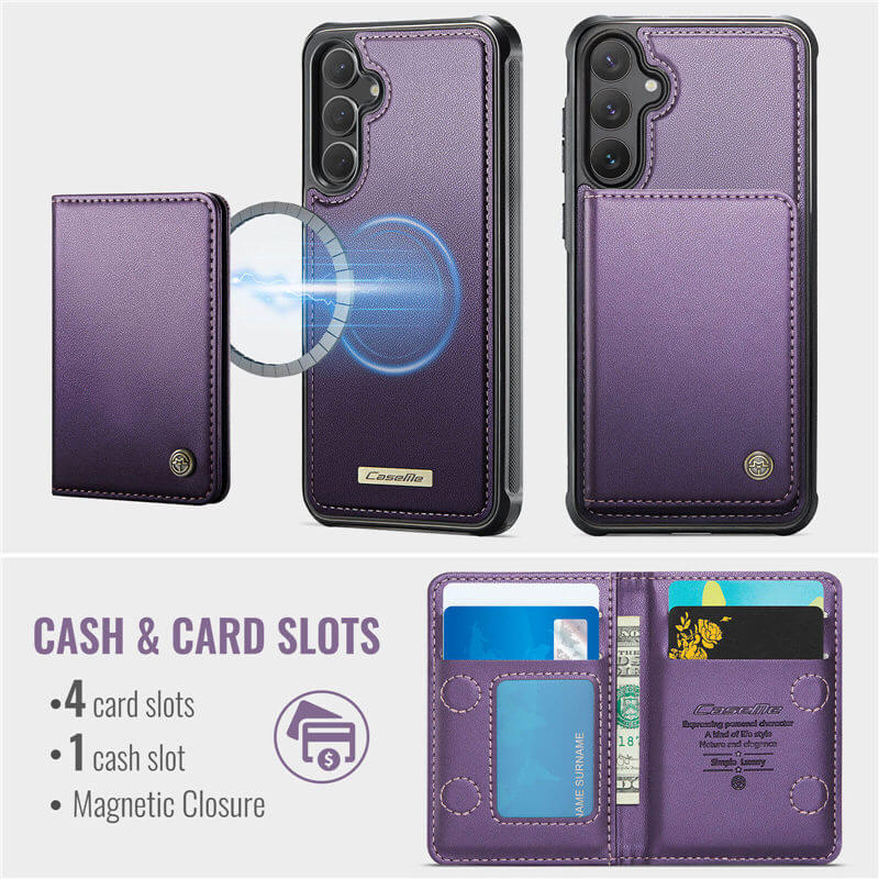 CaseMe Samsung Galaxy S24 FE 2-in-1 Detachable Magnetic Wallet Case