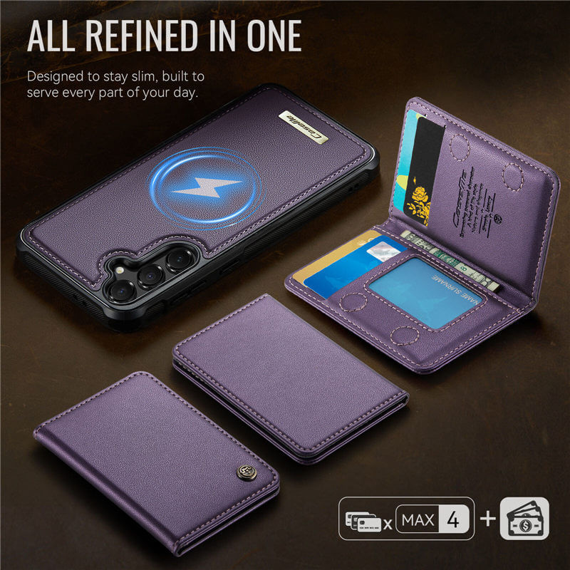 CaseMe Samsung Galaxy S24 FE 2-in-1 Detachable Magnetic Wallet Case