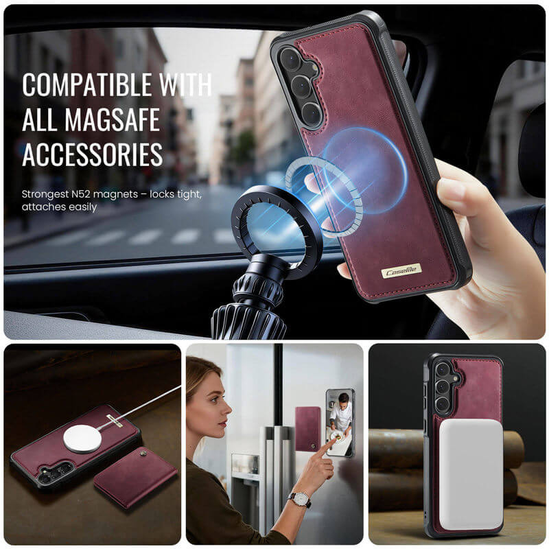 CaseMe Samsung Galaxy S24 FE 2-in-1 Detachable Magnetic Wallet Case